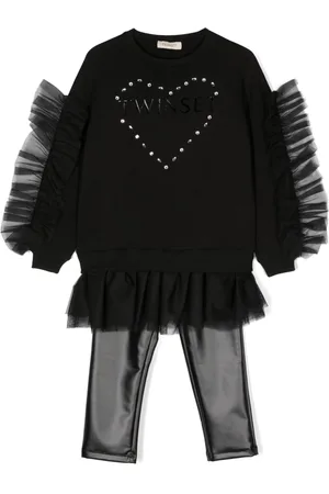 Twin-Set Logo-print ruffled sweatshirt legging set
