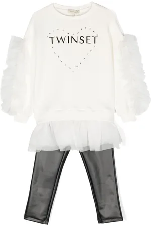 Twin-Set Logo-print ruffled sweatshirt legging set
