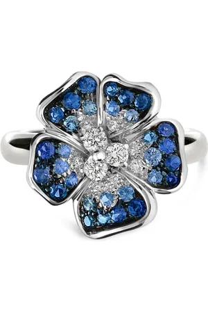 Leo Pizzo 18kt white gold diamond and sapphire ring