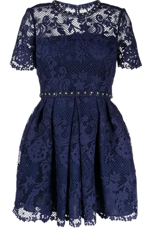 Self-Portrait Guipure-lace embellished dress