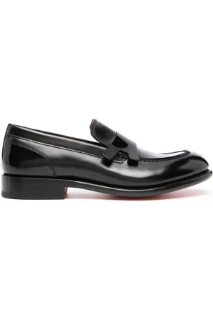 santoni Moca leather penny loafers