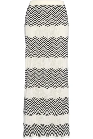 ERES Réglisse chevron-pattern maxi skirt