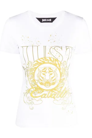 Roberto Cavalli Tiger Head-motif cotton T-shirt