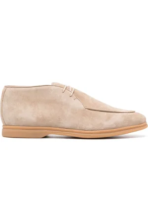 ELEVENTY Almond-toe suede derby shoes