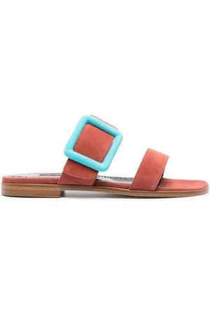 Manolo Blahnik Buckle-detail suede sandals