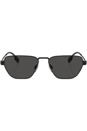 Burberry Vintage-check geometric-frame sunglasses