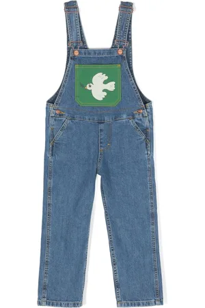 Mini Rodini X Wrangler Peace Dove denim dungaree
