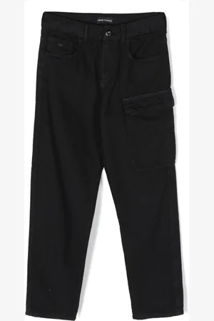 Emporio Armani Tapered-leg cotton trousers