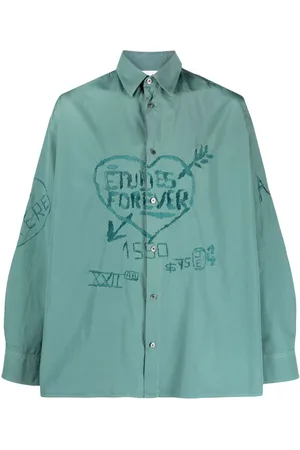 Etudes Logo-embroidered cotton shirt