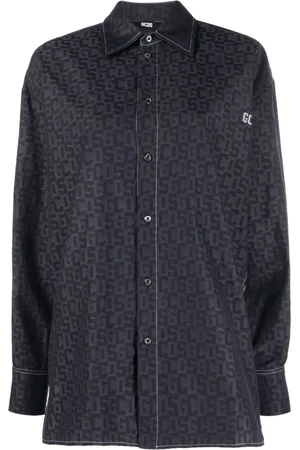 GCDS Logo-print cotton shirt