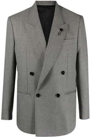 LARDINI Micro-dot double-breasted wool blazer