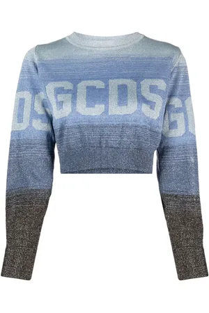 GCDS Intarsia-knit logo cropped jumper