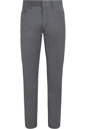 Ermenegildo Zegna Roccia stonewashed wool trousers