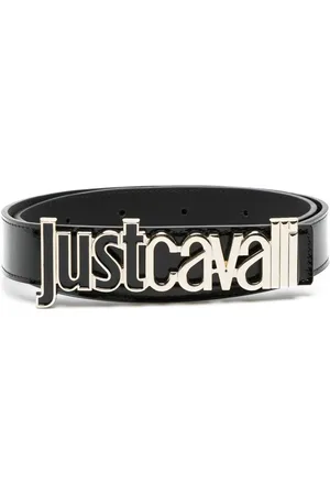 Roberto Cavalli Logo-lettering leather belt