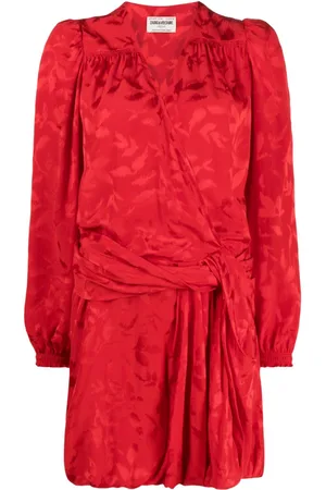 Zadig & Voltaire Floral-jacquard wrap minidress