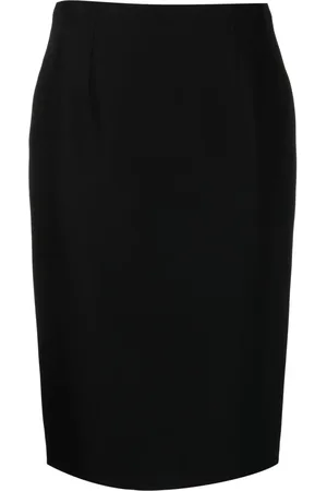 VERSACE Wool-blend pencil midi skirt