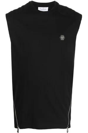 Philipp Plein Hexagon zip-detail quilted tank top