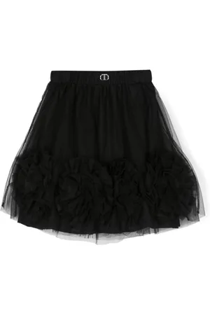 Twin-Set Rose-appliqué tutu skirt