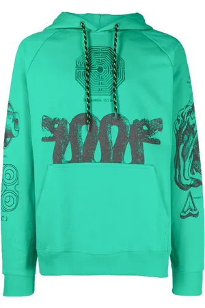Etudes Graphic-print drawstring hoodie