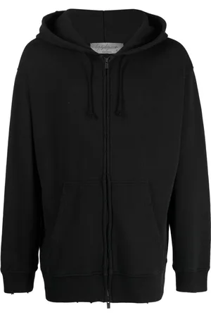 YOHJI YAMAMOTO Ripped cotton hooded jacket