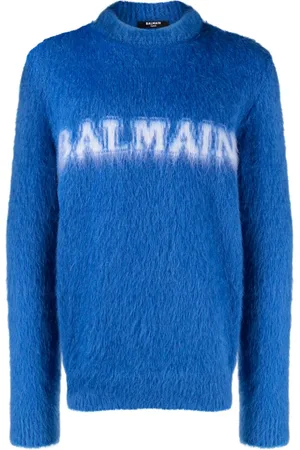 Balmain Logo-print brushed-finish jumper