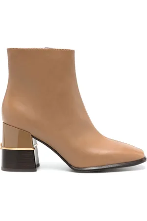 Tory Burch Double T 75mm leather ankle boots