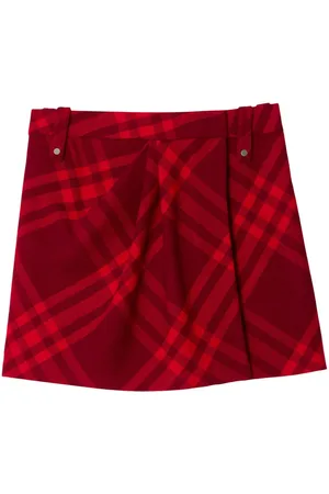 Burberry Check-pattern wool miniskirt