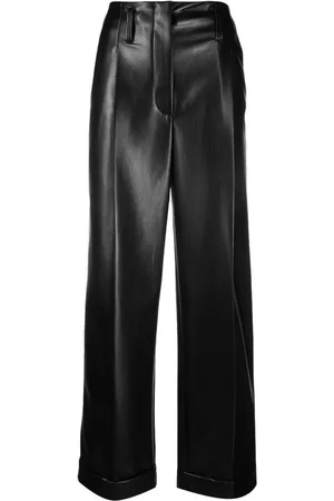 Serafini Faux-leather straight-leg trousers