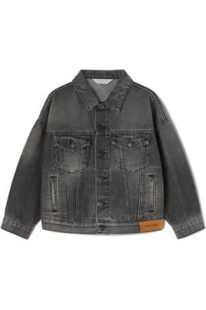 Palm Angels Flames washed denim jacket