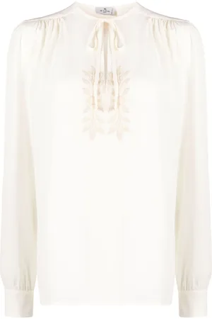 Etro Leaf-embroidered silk blouse
