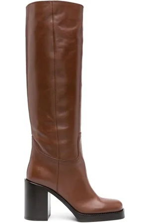 Prada 90mm round-toe leather boots