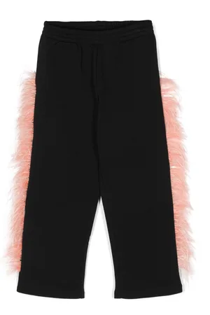 Le pandorine Feather-detailing organic cotton leggins