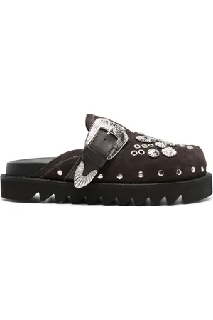TOGA PULLA Eyelet-detailing leather mules