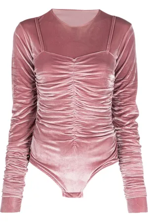 Ioana Ciolacu Velvet-effect gathered-detail body