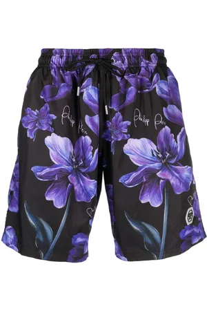 Philipp Plein Floral-print swim shorts