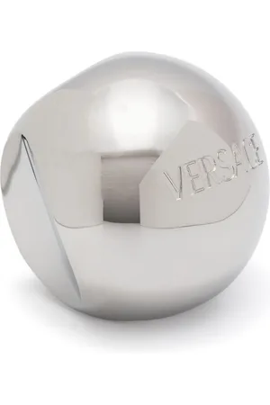 VERSACE Sphere logo-engraved ring