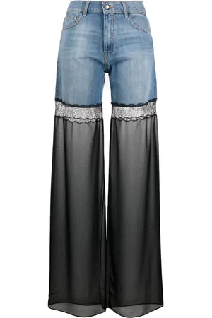 Nensi Dojaka Tulle-panel straight-leg jeans