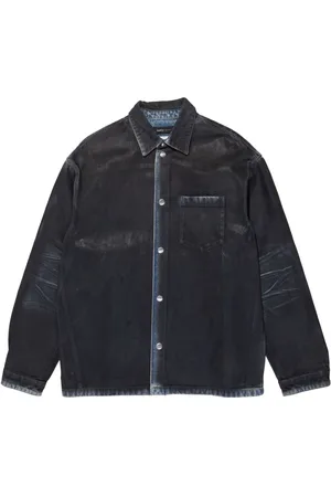 Purple Brand Logo-embossed coated shirt jacket