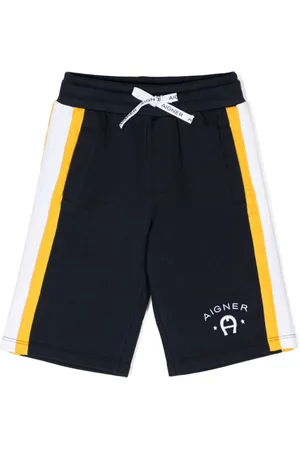 Aigner Logo-embroidered striped track shorts
