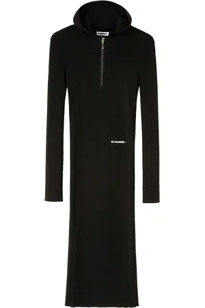 Jil Sander Ribbed-knit hooded midi dress