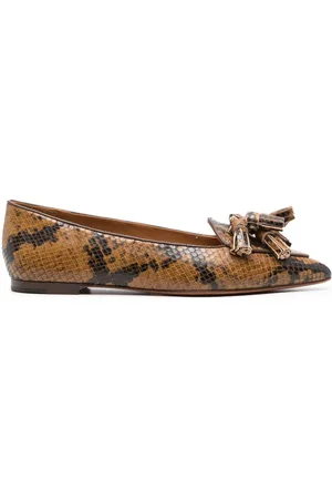 Ralph Lauren Ashtyn python print leather loafers