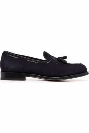 santoni Tassel-detail suede loafers