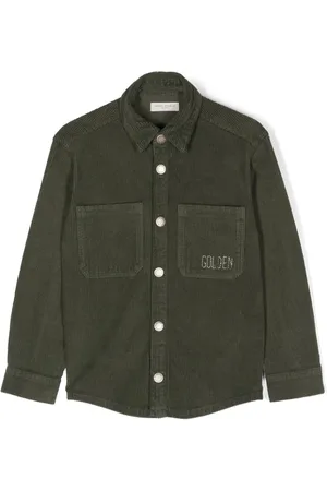 Golden Goose Logo-embroidered corduroy shirt