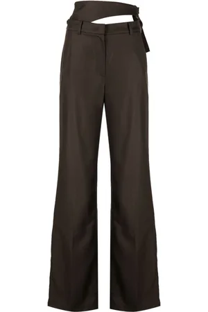 SYSTEM Cut-out detailing wool tailored trousers