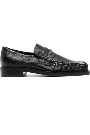 MARTINE ROSE Chain-detail leather loafers