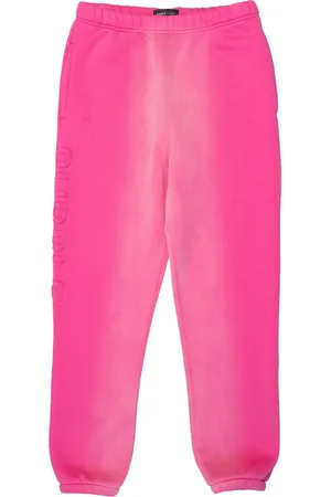 Purple Brand Logo-appliqué bleached track pants