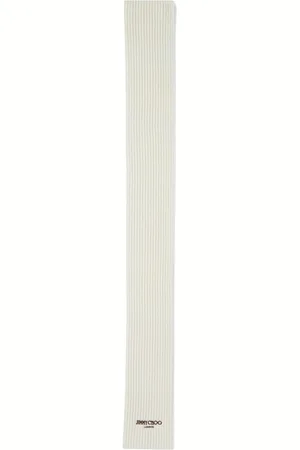 Jimmy Choo Logo-embroidered chunky-knit scarf