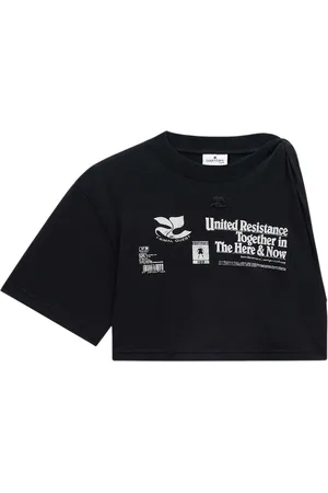 Courrèges Asymmetric twist cropped T-shirt