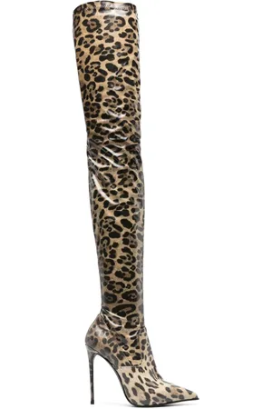 LE SILLA Eva 110mm leopard-print boots
