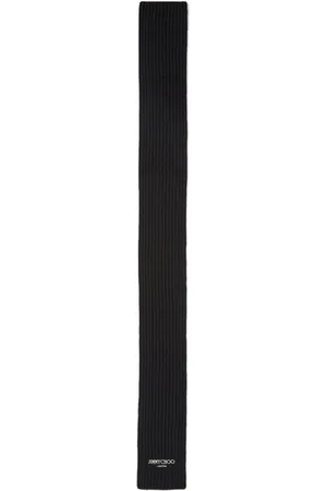 Jimmy Choo Logo-embroidered chunky-knit scarf